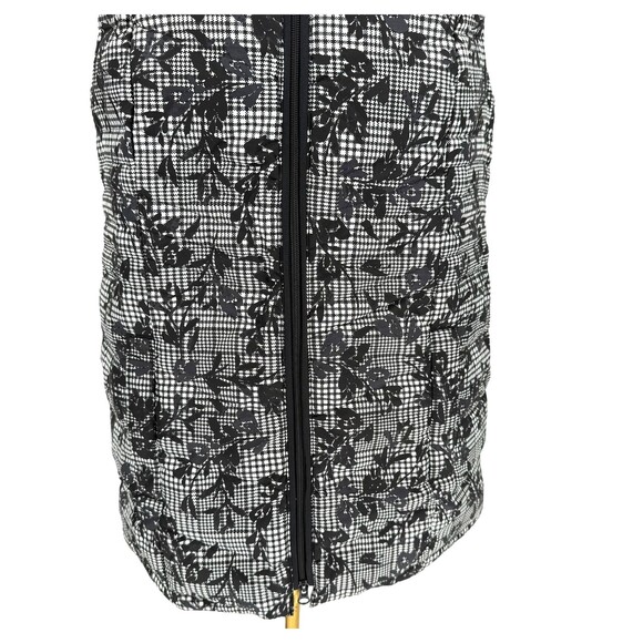 NWT J. Jill Down Puffer Vest Size SMALL Black Floral Houndstooth 2-Way Zip $149 - Picture 4 of 12
